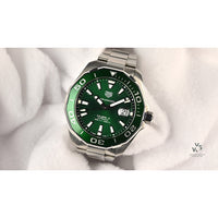 TAG Heuer AquaRacer Calibre 5 - Green Baton Dial - Model Ref: WAY201S.BA0927 - Vintage Watch Specialist