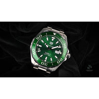 TAG Heuer AquaRacer Calibre 5 - Green Baton Dial - Model Ref: WAY201S.BA0927 - Vintage Watch Specialist