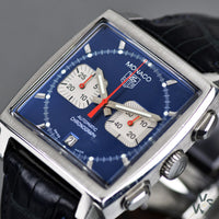 Tag Heuer ’Monaco’ Blue Panda Dial CW2113. circa. 2004. - Vintage Watch Specialist