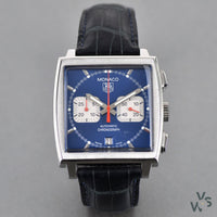 Tag Heuer ’Monaco’ Blue Panda Dial CW2113. circa. 2004. - Vintage Watch Specialist