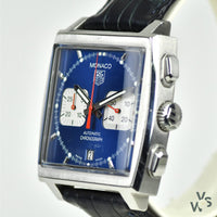 Tag Heuer ’Monaco’ Blue Panda Dial CW2113. circa. 2004. - Vintage Watch Specialist