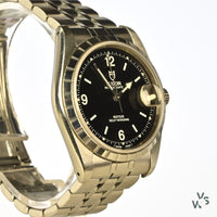 Tudor Prince Date Automatic Stainless Steel - Black Dial - Model Ref: 74020 - Vintage Watch Specialist