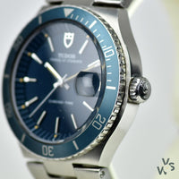 Tudor Prince Oysterdate Chrono-Time Blue Dial - Vintage Watch Specialist