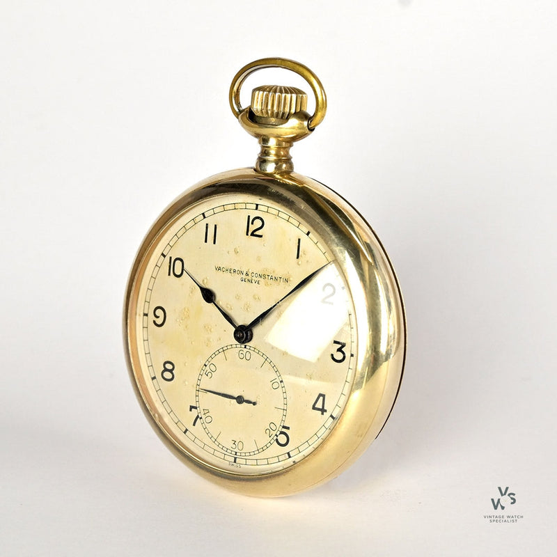 Vacheron & Constantin Genève - Silver Keyless Lever Open Face Deck Watch - c.1944 - Vintage Watch Specialist