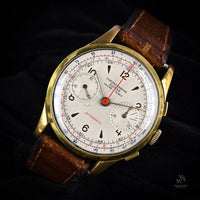 Vintage Chronographe Suisse Oversized Watch - Landeron 48 - Gold Plated - Vintage Watch Specialist