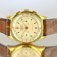 Vintage Chronographe Suisse Oversized Watch - Landeron 48 - Gold Plated - Vintage Watch Specialist