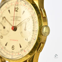 Vintage Chronographe Suisse Oversized Watch - Landeron 48 - Gold Plated - Vintage Watch Specialist