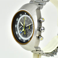 Vintage Gents Omega Flightmaster Chronograph GMT Watch with Yellow Hands - Ref. 145.036 - c.1975. - Vintage Watch Specialist