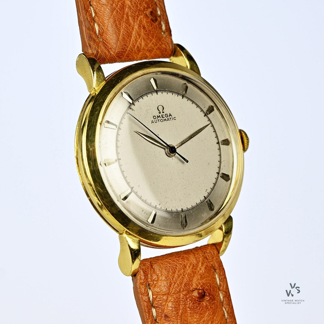 Vintage Omega 18K Gold Dress Watch - Sector Dial - c.1944