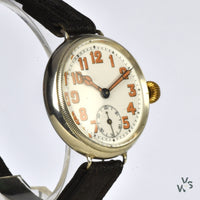 WW1 Borgel Cased Silver Trench Watch - Engraved 1917 - Recently Serviced - Vintage Watch Specialist