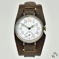 G.S. Cased Trench Watch (Silver) Swiss Made Movement - Vintage Watch Specialist