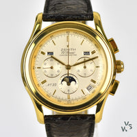 Zenith El Primero - A Triple Calendar and Moonphase with Chronograph - 18k - c.1991 – Limited Edition - Vintage Watch Specialist